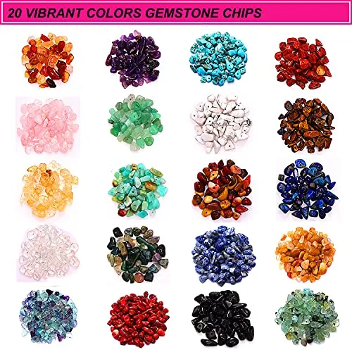 1000PCS Crystal Stone Beads for Jewelry Making, Natural Chip 5-8mm Irregular Gemstones Multicolored Rock Loose Beads for Ring, Earrings, Necklace,