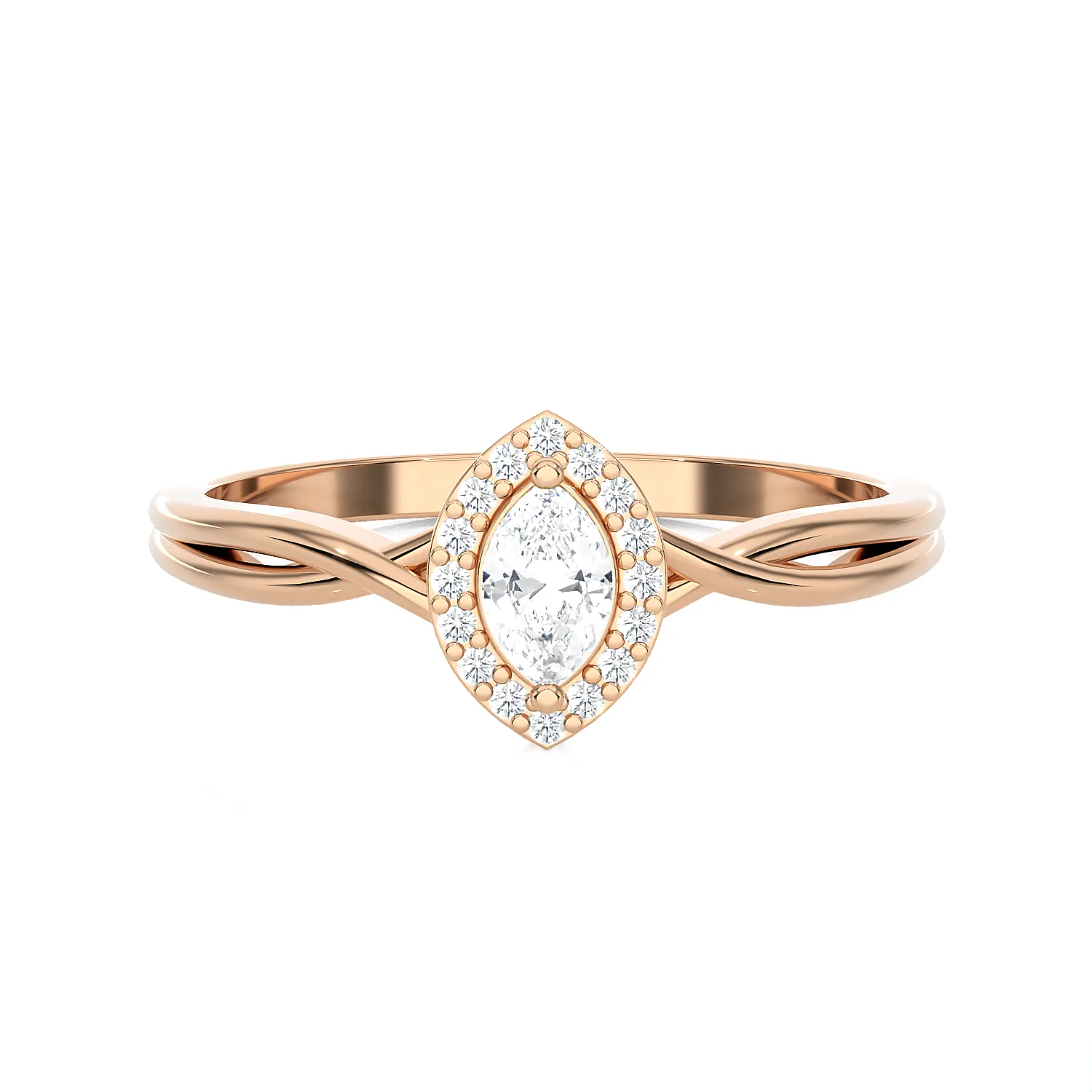 1/4 ctw Marquise Lab Grown Diamond Halo Engagement Ring