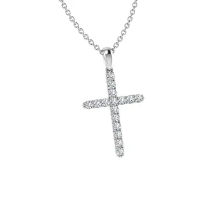 14k Gold Diamond Cross Pendant