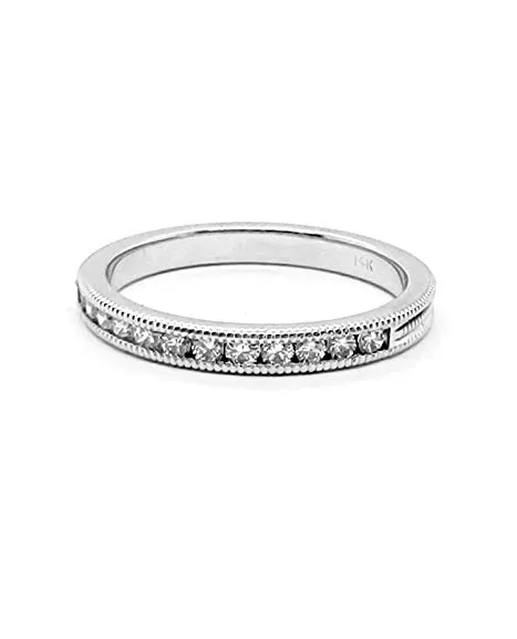 14k White Gold 0.24 Ct Diamond Band