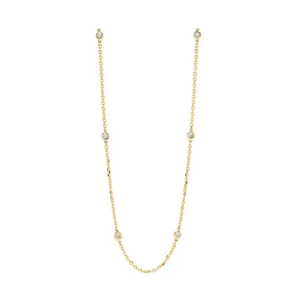 14KT Yellow Gold & Diamond Diamonds By The Yard Bracelet & Necklace Neckwear Necklace  - 3/4 ctw