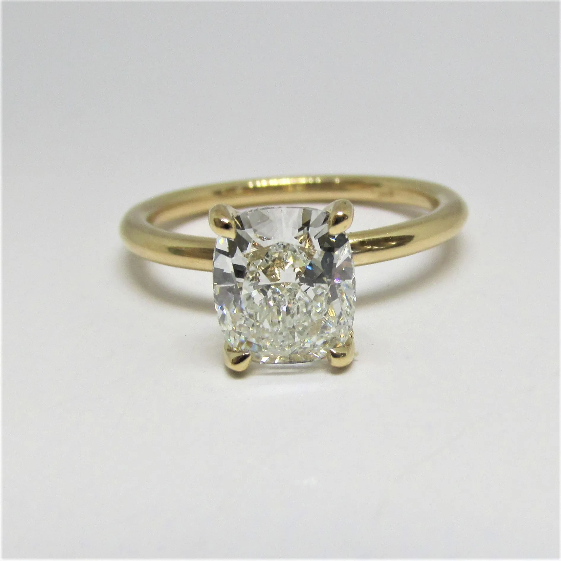 1.79ct Cushion Diamond Engagement Ring with Under Prong Accents