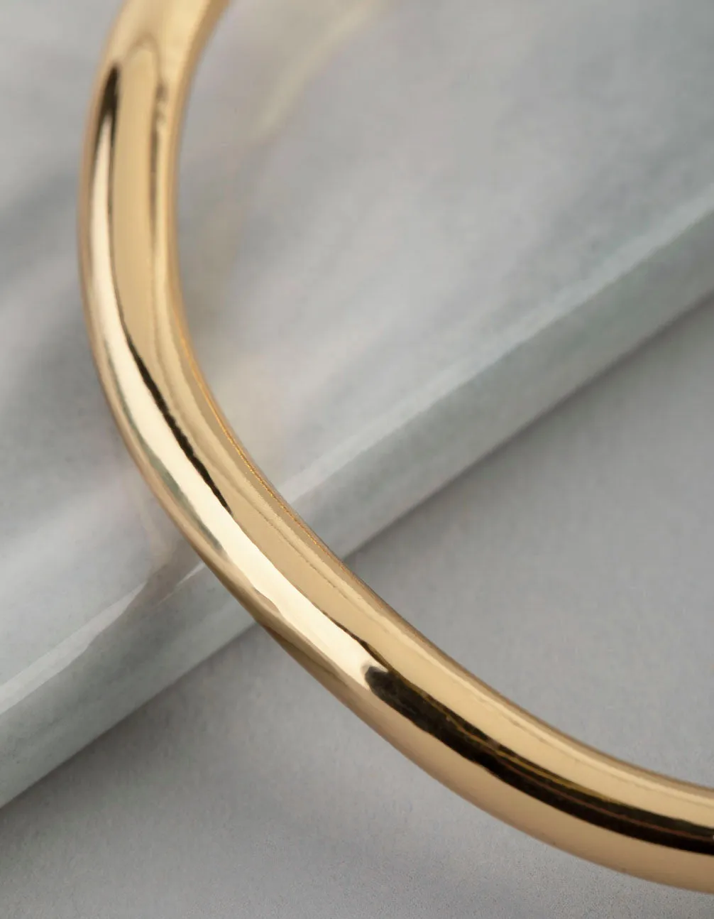 18ct Gold Plated Brass 4.5mm Wavey Bangle