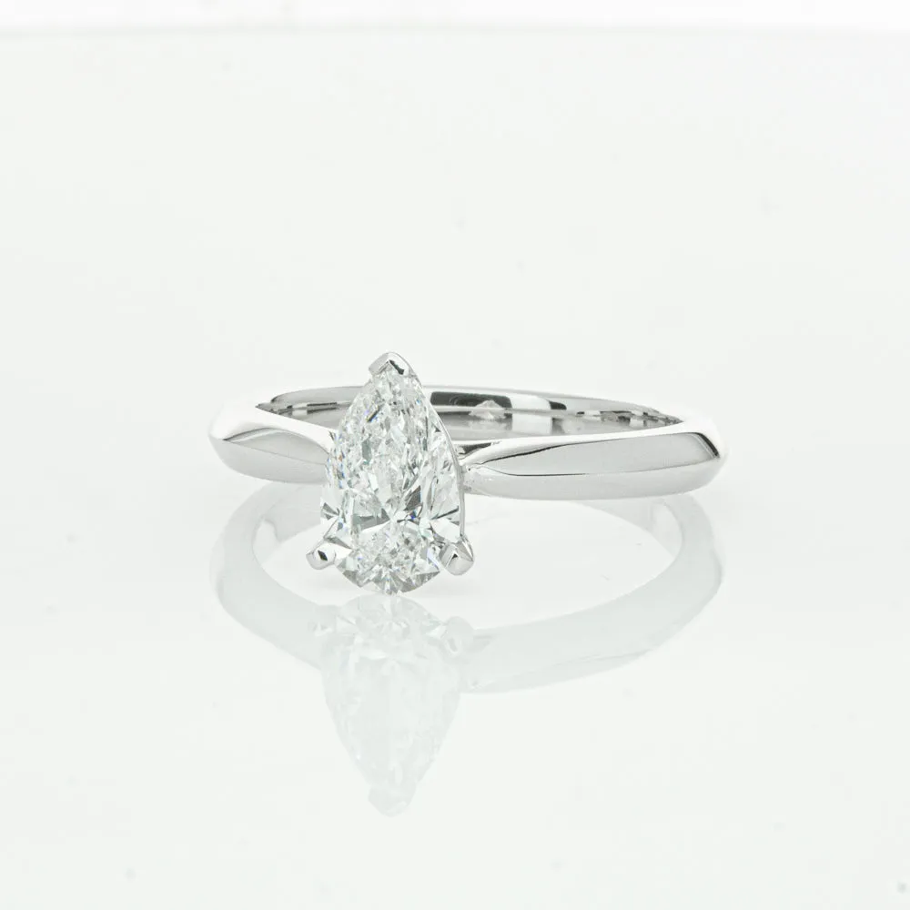 18ct White Gold 1.00ct Pear Cut Diamond Venetian Ring