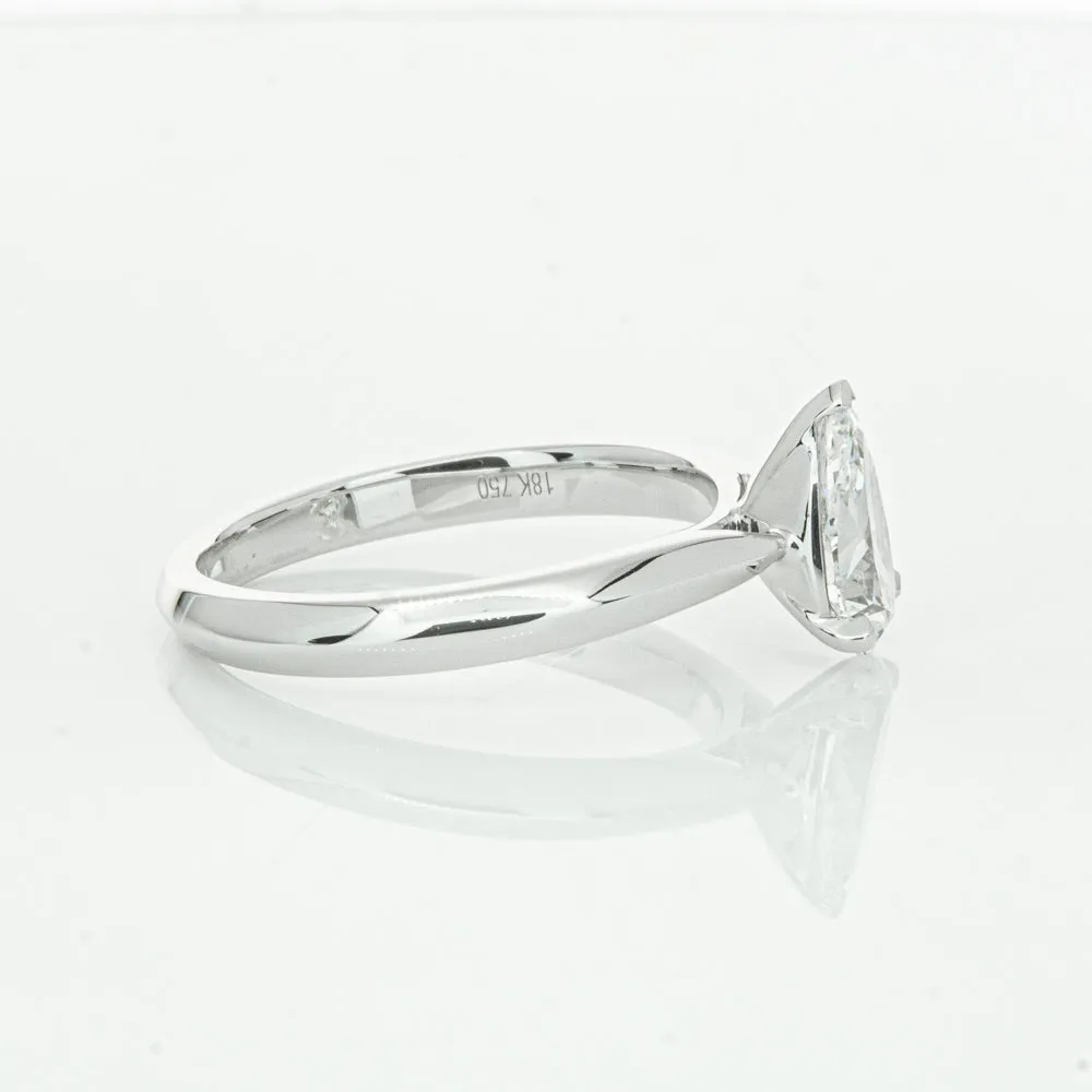 18ct White Gold 1.00ct Pear Cut Diamond Venetian Ring