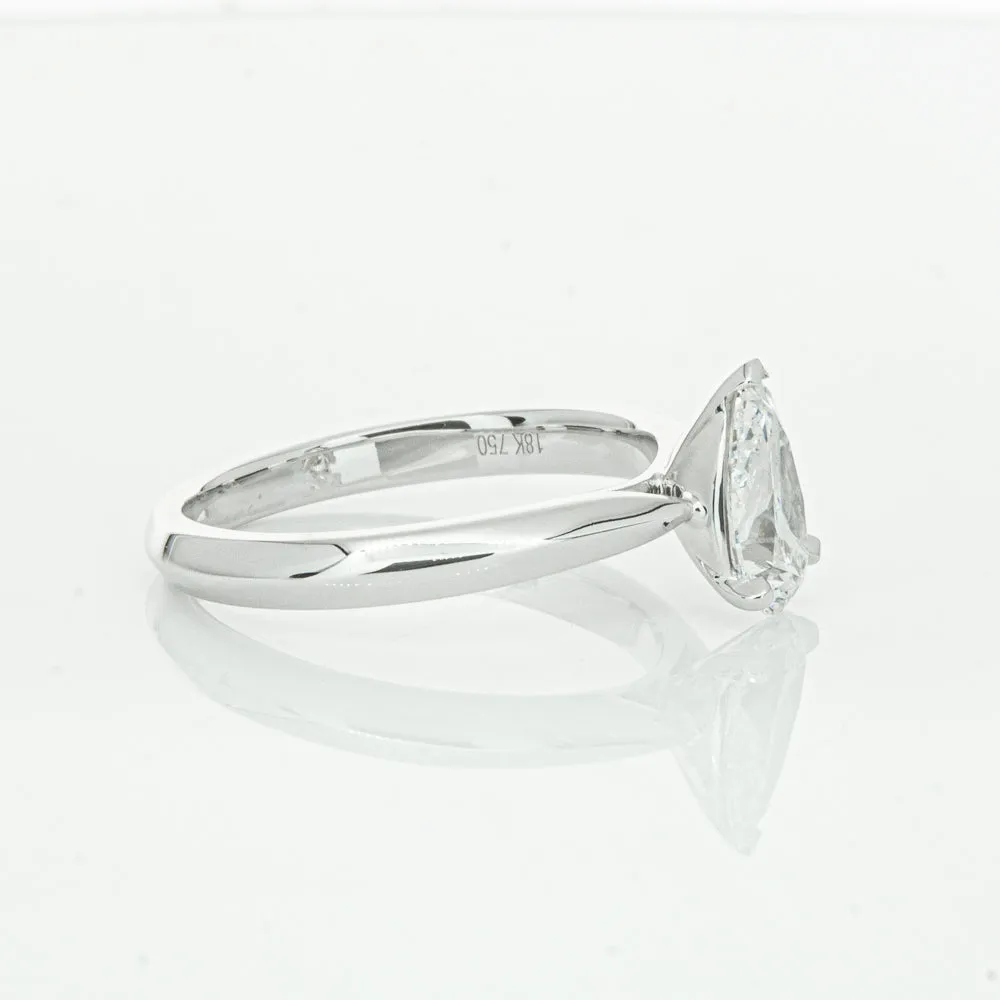 18ct White Gold 1.00ct Pear Cut Diamond Venetian Ring