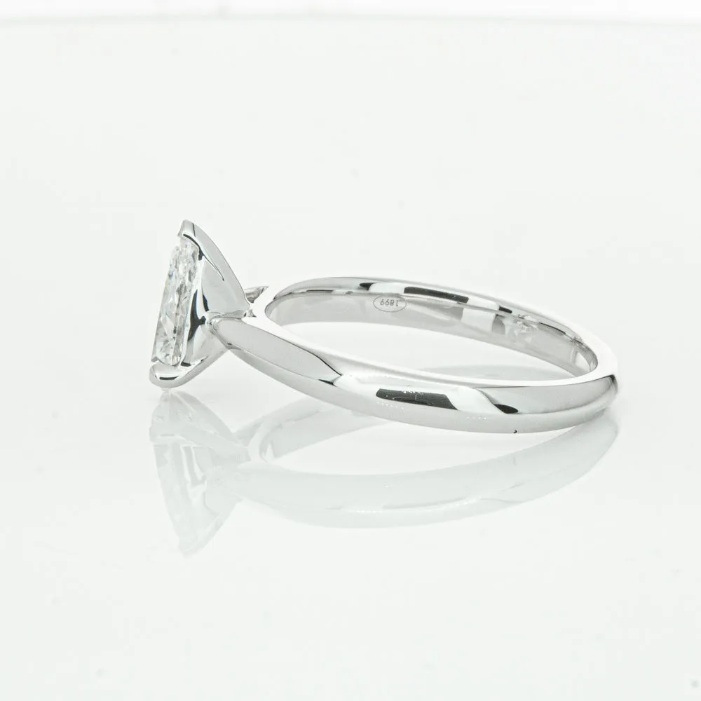 18ct White Gold 1.00ct Pear Cut Diamond Venetian Ring