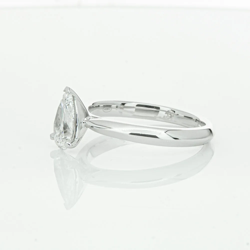 18ct White Gold 1.00ct Pear Cut Diamond Venetian Ring