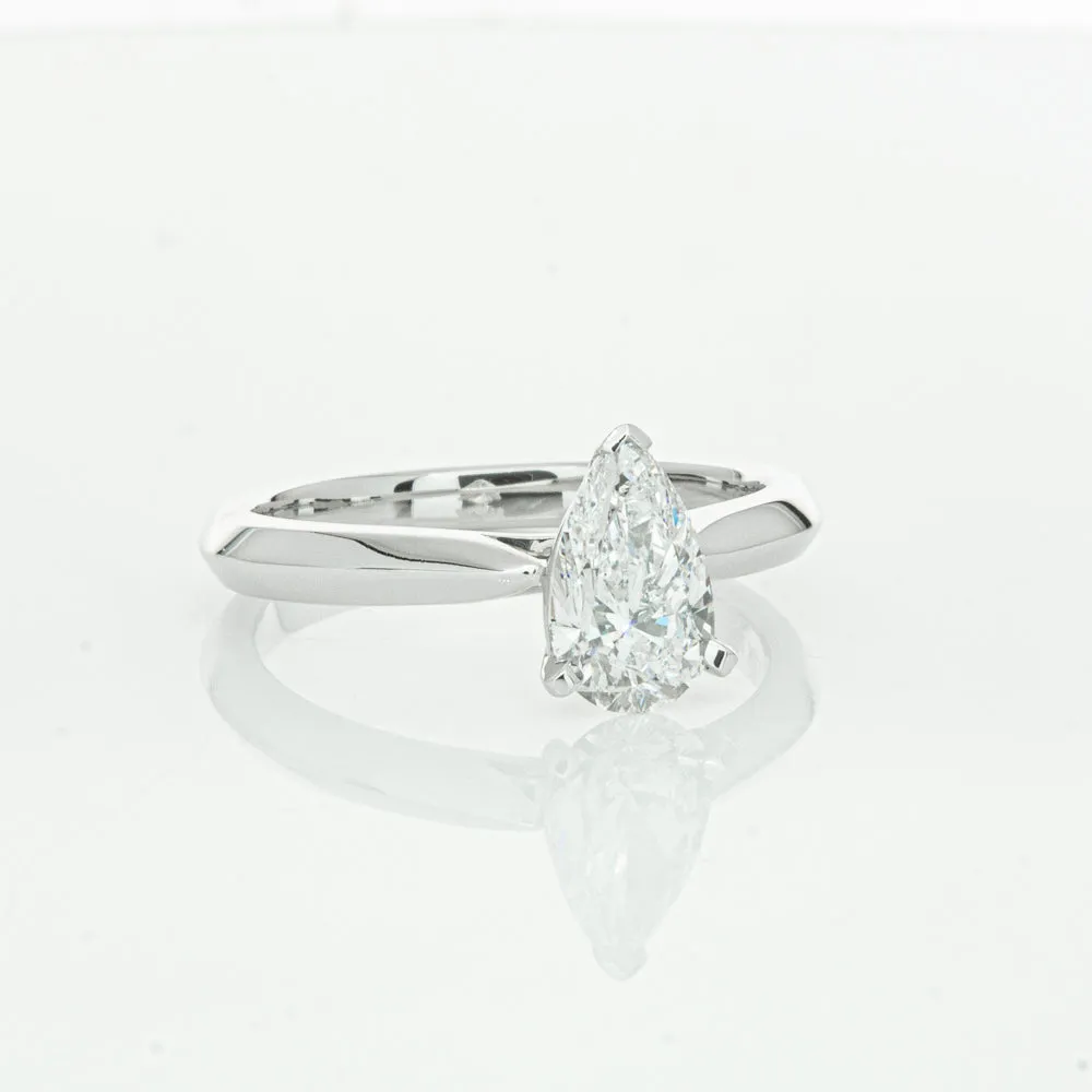 18ct White Gold 1.00ct Pear Cut Diamond Venetian Ring