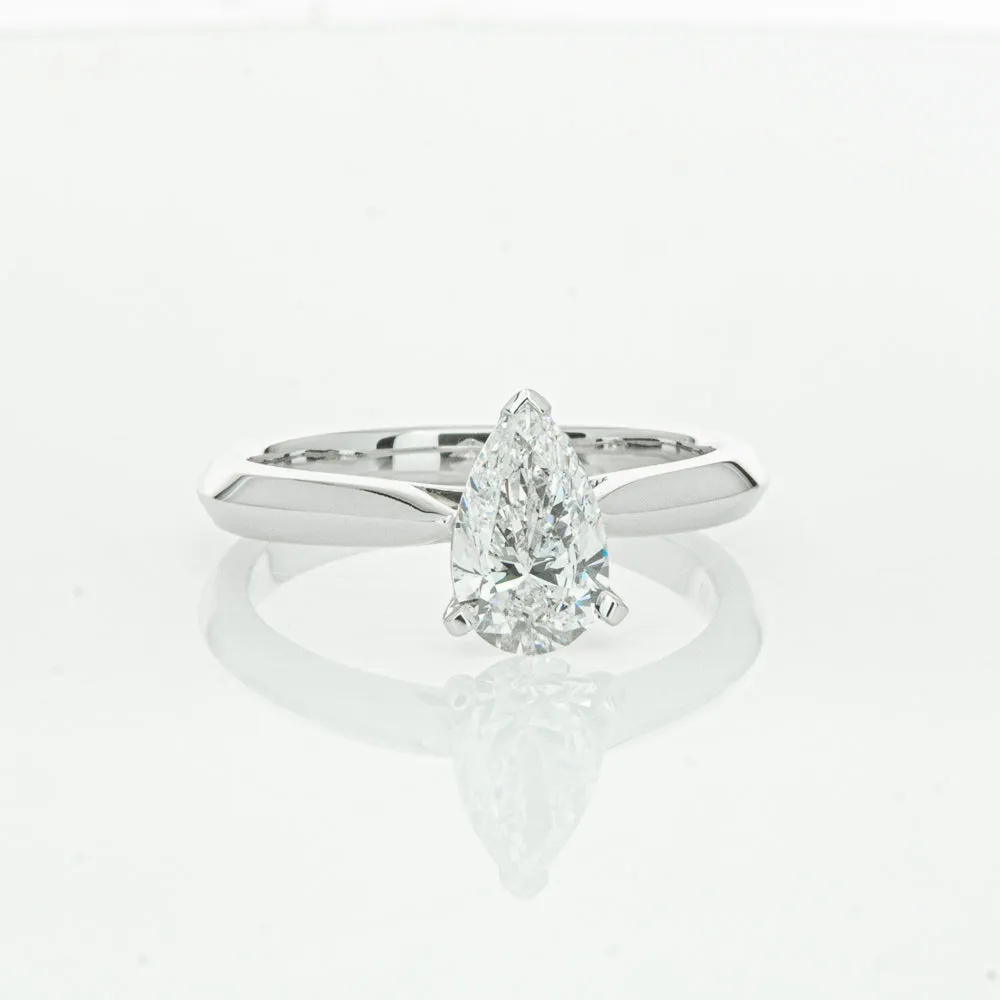 18ct White Gold 1.00ct Pear Cut Diamond Venetian Ring