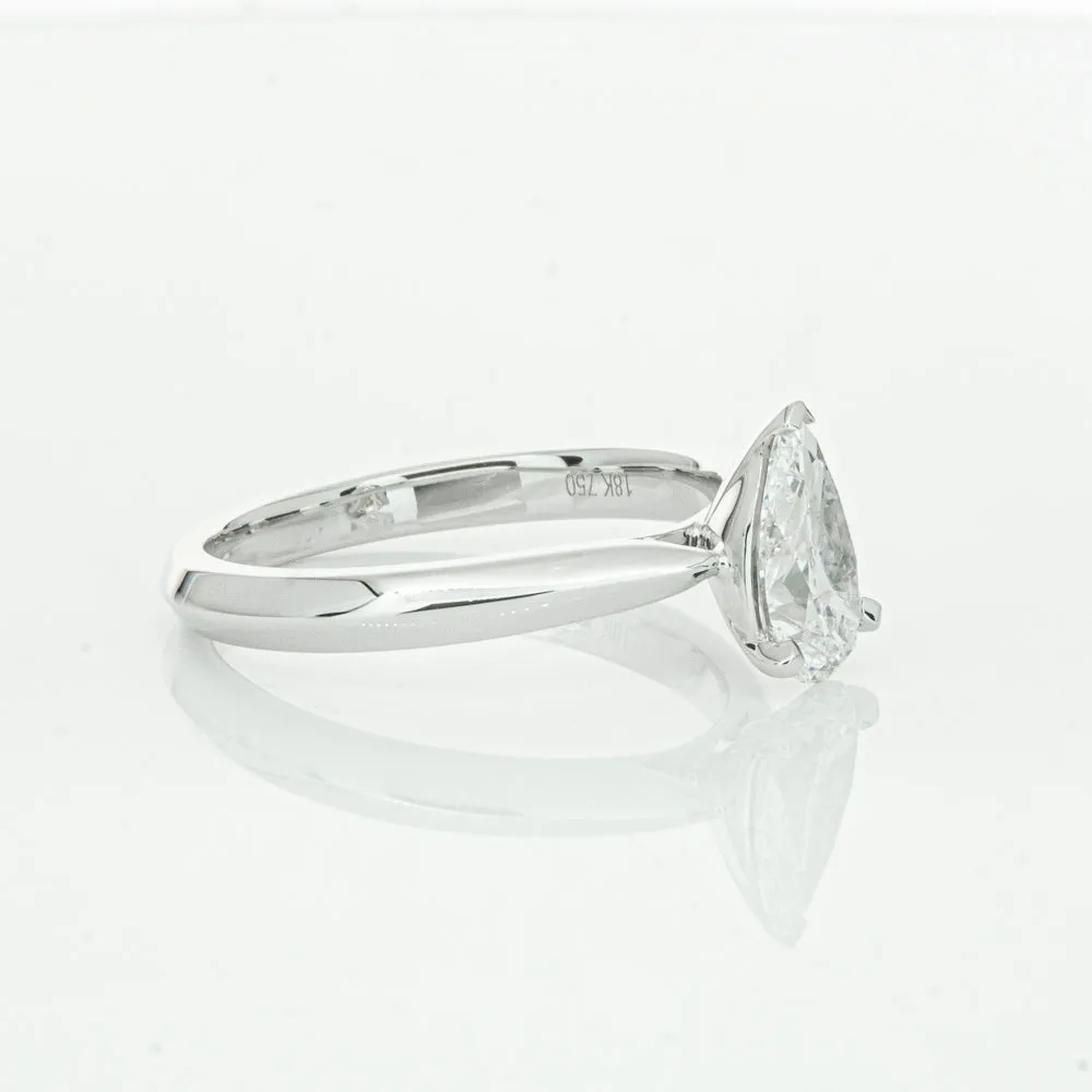 18ct White Gold 1.00ct Pear Cut Diamond Venetian Ring