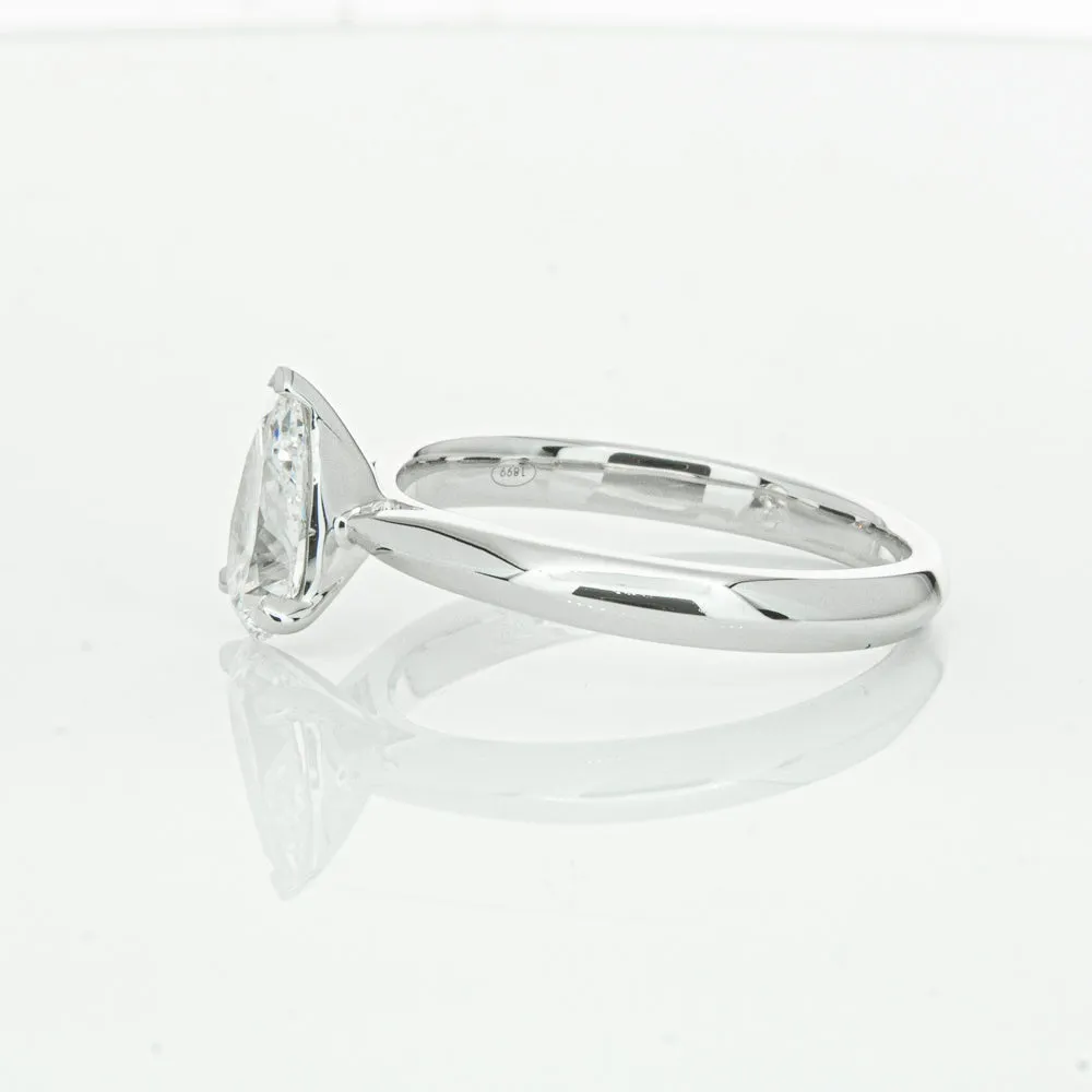 18ct White Gold 1.00ct Pear Cut Diamond Venetian Ring