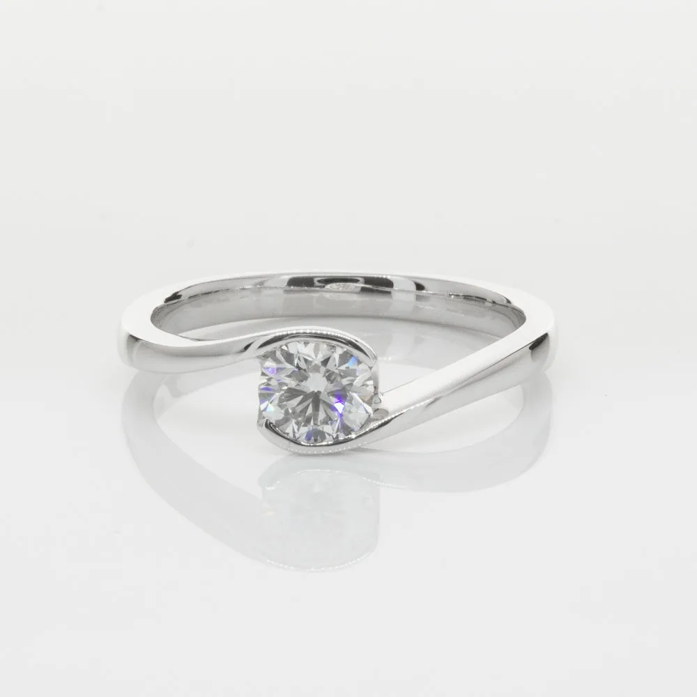 18ct White Gold .51ct Diamond Embrace Ring