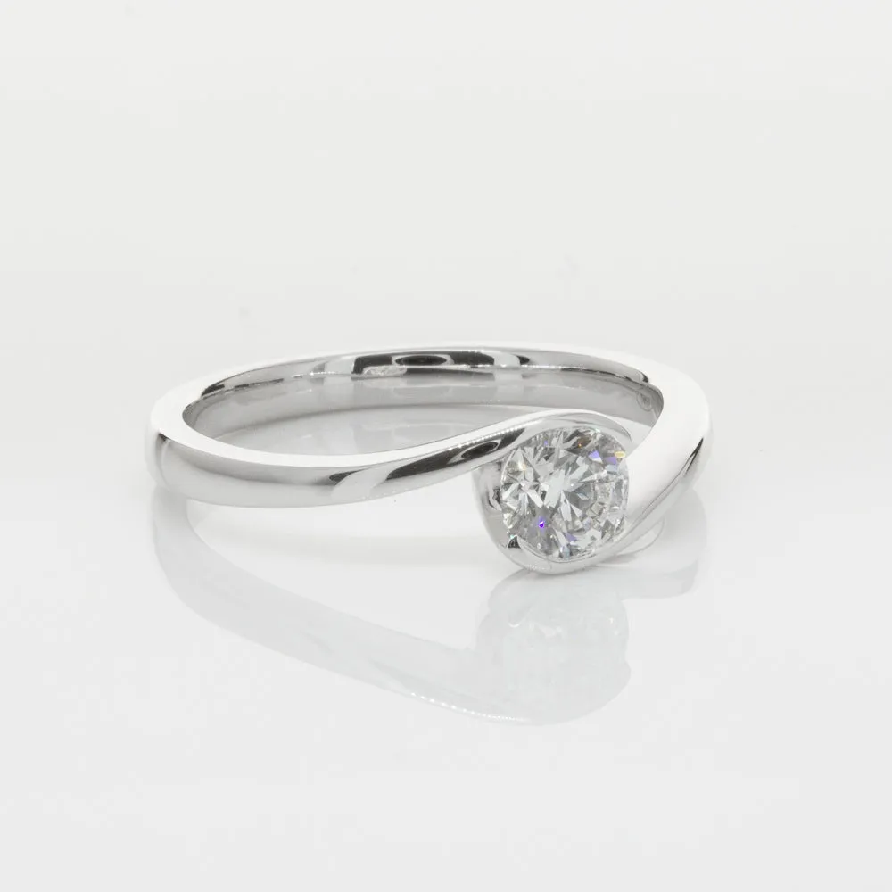 18ct White Gold .51ct Diamond Embrace Ring