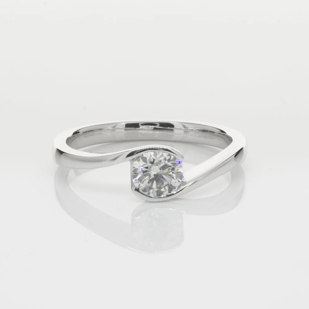 18ct White Gold .51ct Diamond Embrace Ring