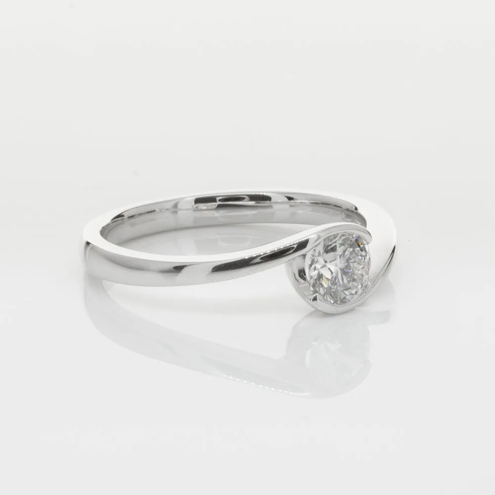 18ct White Gold .51ct Diamond Embrace Ring