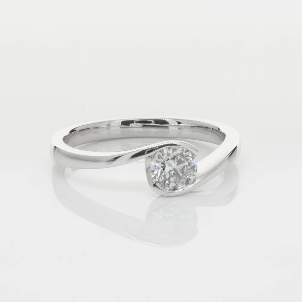 18ct White Gold .51ct Diamond Embrace Ring