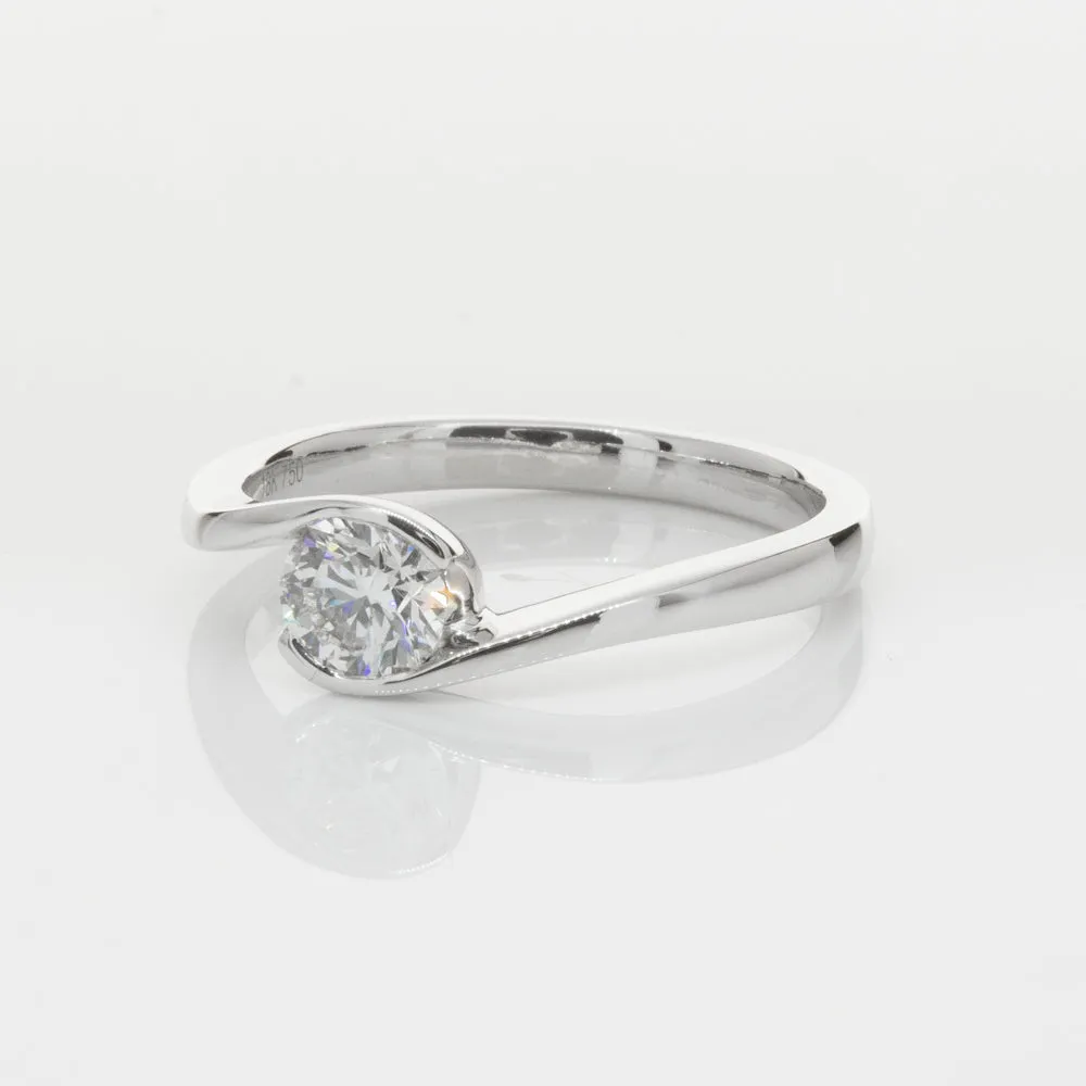 18ct White Gold .51ct Diamond Embrace Ring