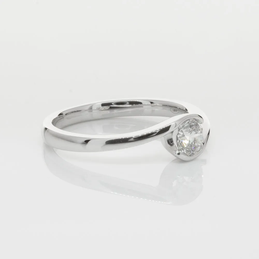 18ct White Gold .51ct Diamond Embrace Ring