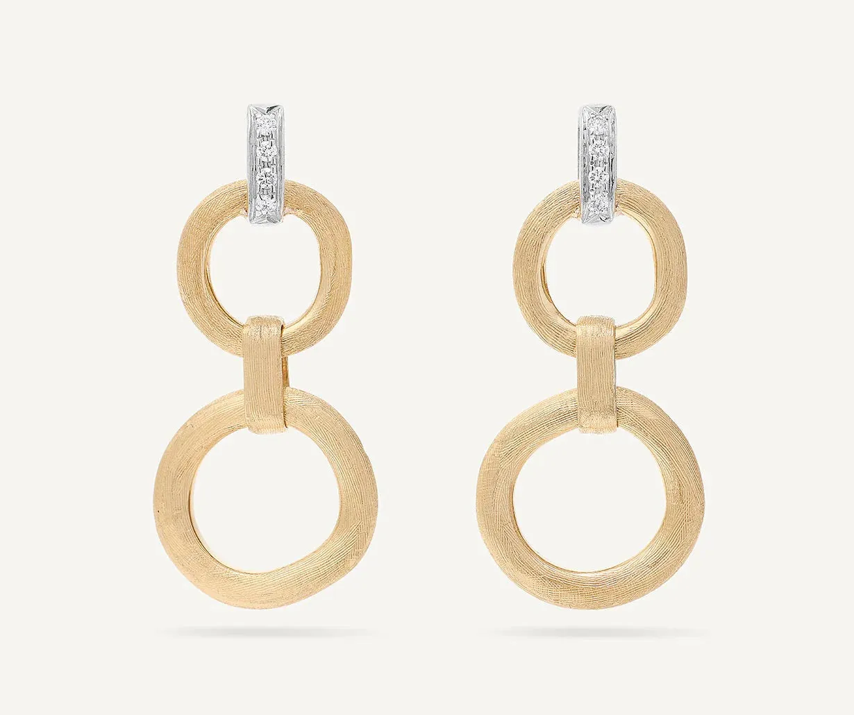 18K YELLOW GOLD AND DIAMOND EARRINGS FROM THE JAIPUR LINK COLLECTION