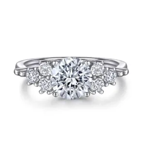 2 Carat TW Round Seven Stone Cluster Engagement Ring