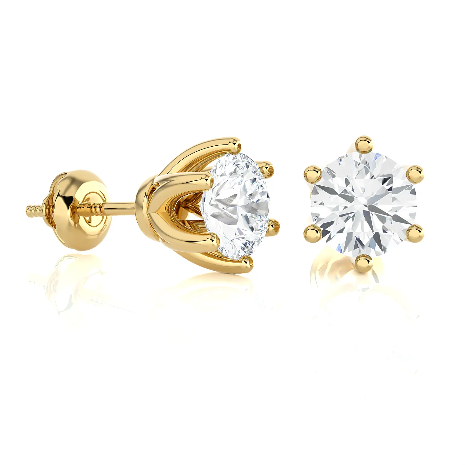 3/4 ctw Round Lab Grown Diamond Solitaire Stud Earrings