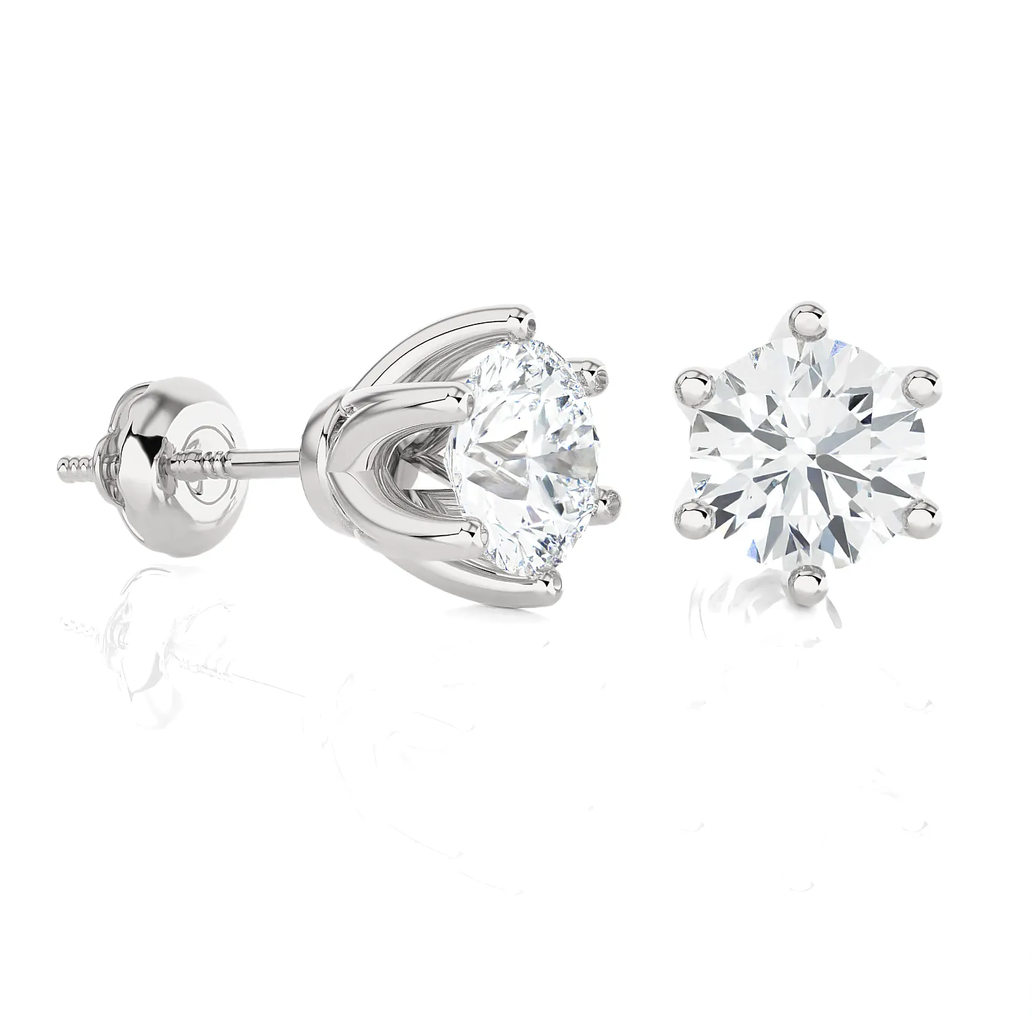 3/4 ctw Round Lab Grown Diamond Solitaire Stud Earrings