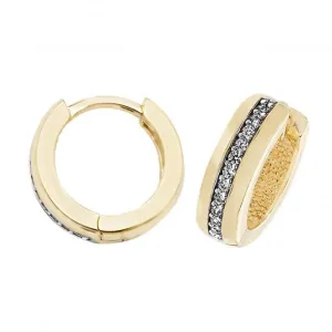 9ct Gold Zirconia Hinged Earrings ER1078