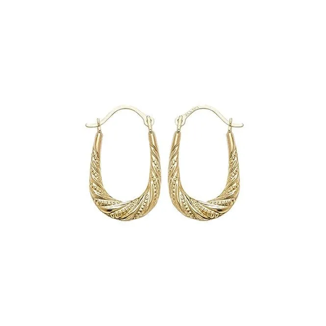 9CT Yellow Gold Creole Earrings ER474