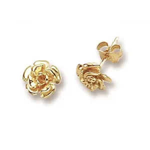 9ct Yellow Gold Flower Stud Earrings ER116