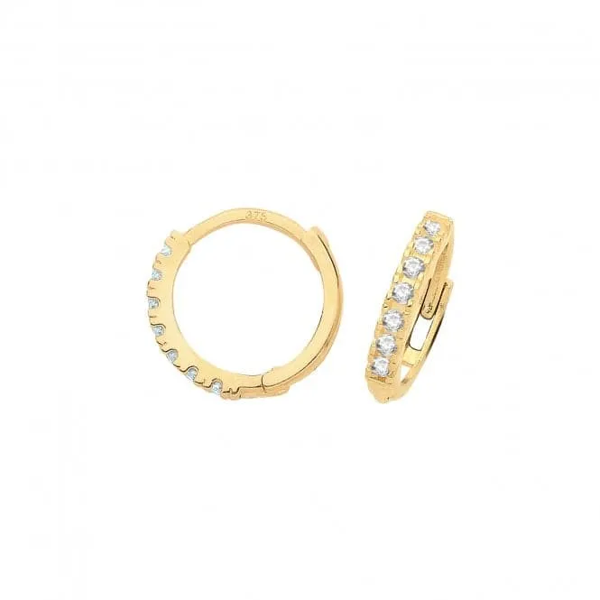 9ct Yellow Gold Hinged Zirconia Earrings ER1180