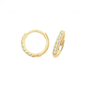 9ct Yellow Gold Hinged Zirconia Earrings ER1180