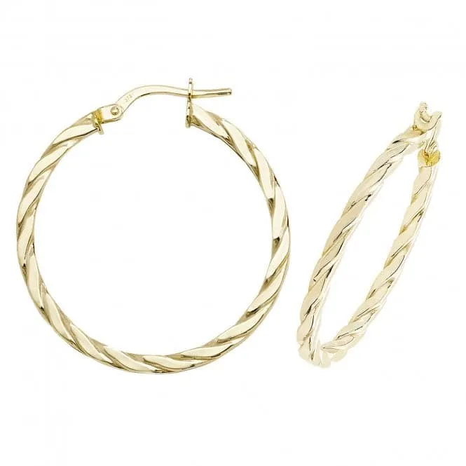 9CT Yellow Gold Hoop Earrings ER1041