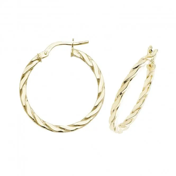 9CT Yellow Gold Hoop Earrings ER1041