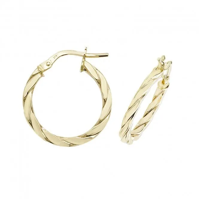 9CT Yellow Gold Hoop Earrings ER1041