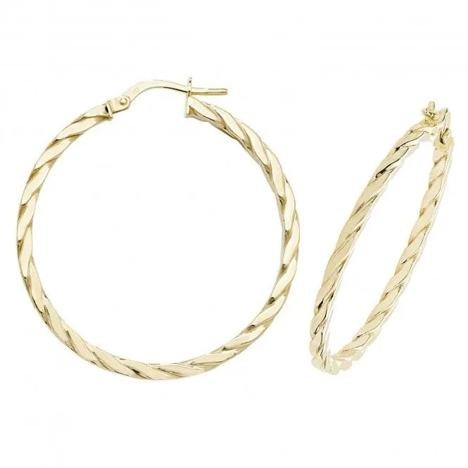 9CT Yellow Gold Hoop Earrings ER1041