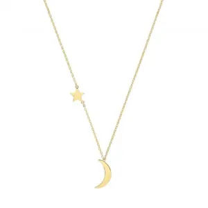 9ct Yellow Gold Moon And Star Necklet NK423