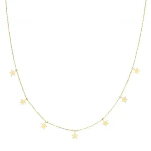 9ct Yellow Gold Plain Hanging Stars Necklet NK425