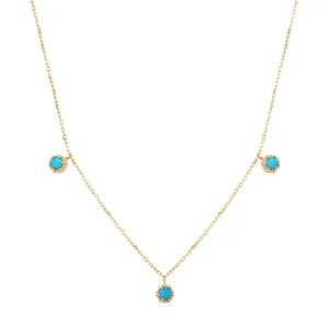 AMINA | Turquoise 3-Stone Station Necklace