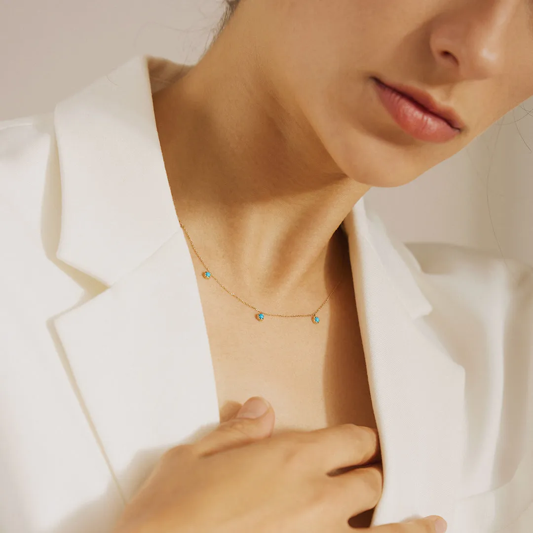 AMINA | Turquoise 3-Stone Station Necklace