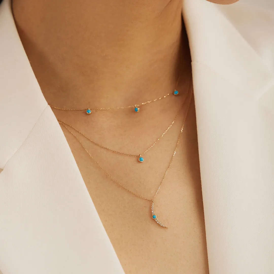 AMINA | Turquoise 3-Stone Station Necklace