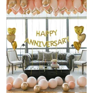 Anniversary Decoration Pink & Golden 53 Pcs -Wall Backdrop