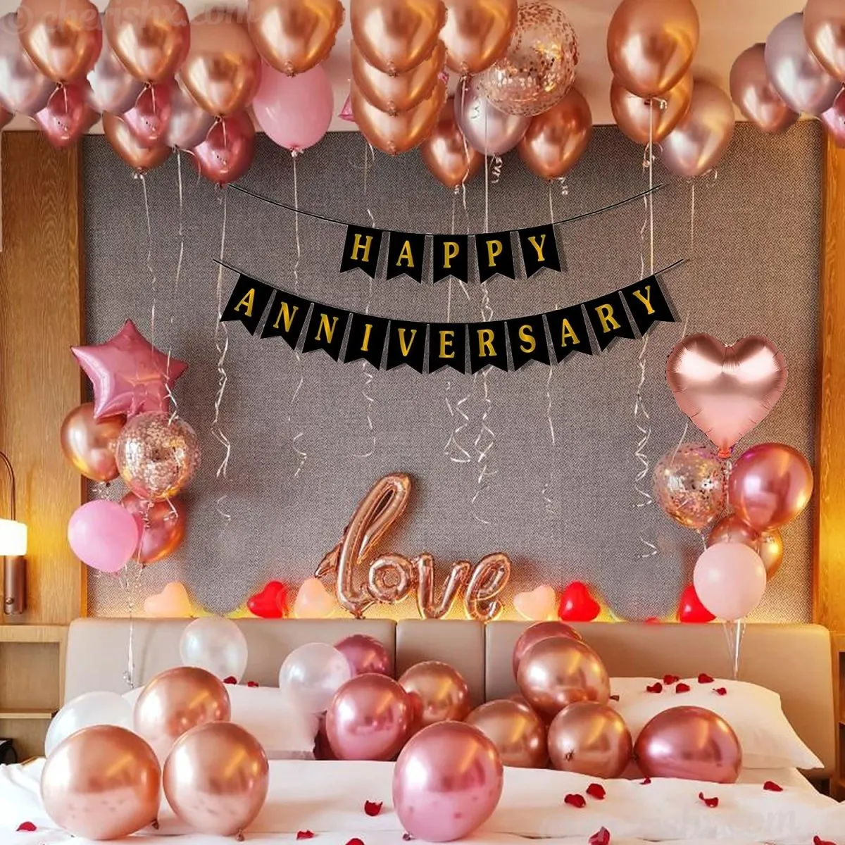 Anniversary Decoration Rosegold 25 Pcs -Anniversary Surprise Decoration