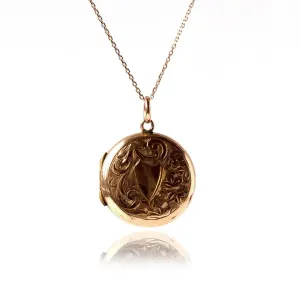 Antique Victorian 9ct Gold Rose Gold Locket Necklace