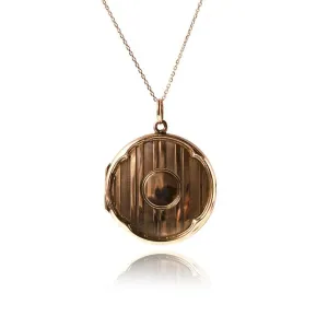 Antique Victorian 9ct Rose Gold Round Locket Necklace