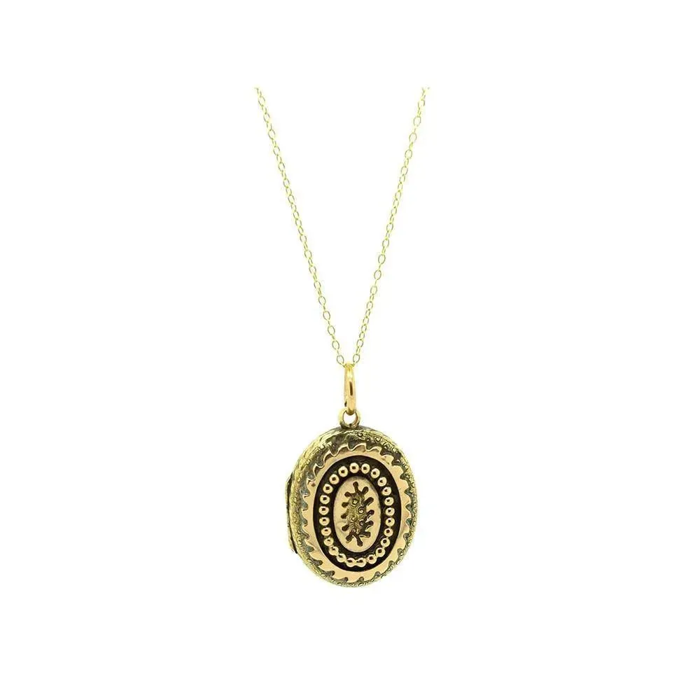 Antique Victorian Ornate 9ct Yellow Gold Locket