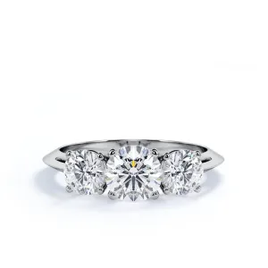 Aurora Knife Shank Natural Round  Diamond Engagement Ring