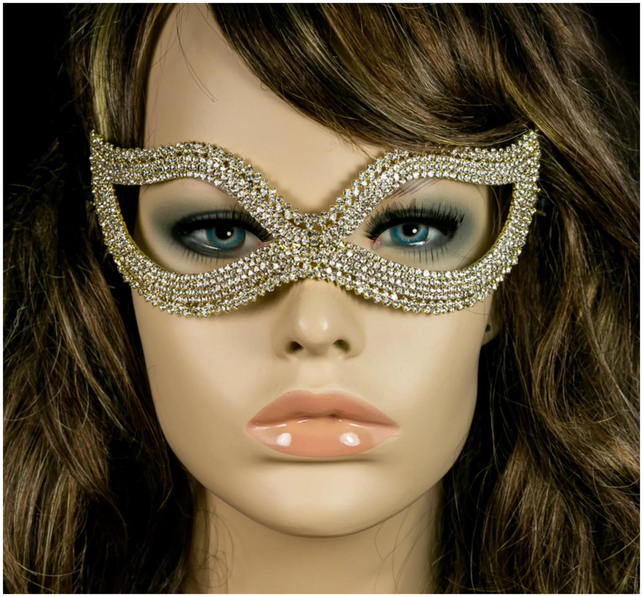 Bathia Classic Cluster Gold Mask | Crystal | Gold