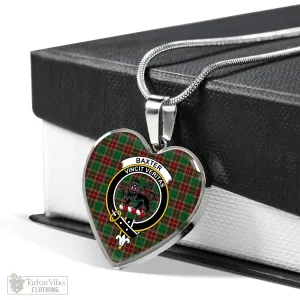 Baxter Tartan Heart Necklace with Family Crest