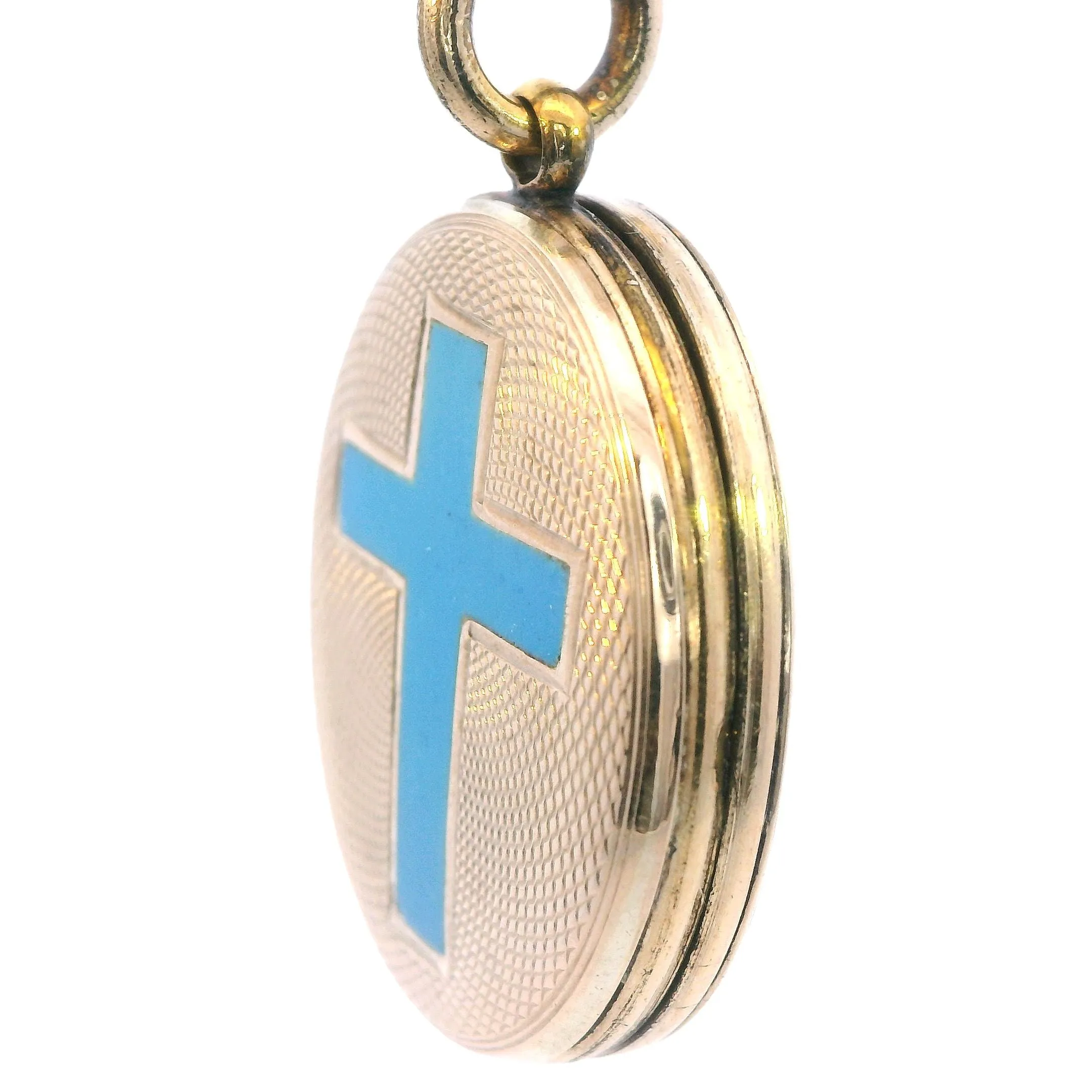 Beautiful 9ct Yellow Gold and Enamel Opening Locket - Timeless Keepsake